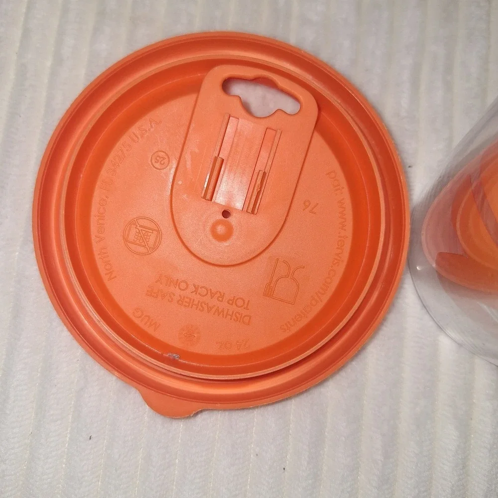 Dunkin Donuts Travel Mug Tervis Tumbler With Orange Lid Cup 24oz